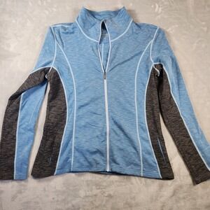 Kuhl TWOMEY Kuhltouch Women L Lightweight Blue Gray Heathered Zip Jacket